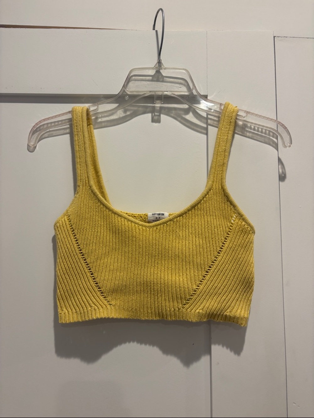 Cotton On Yellow Knit Cropped Tank Top